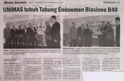 UNIMAS Tubuh Tabung Endowmen Biasiswa B40 - UNIMAS Institutional Repository